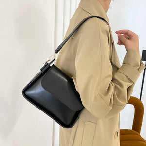 Women's Small Flap Shoulder Bag PU Leather Handbag Clutch Crossbody Purse