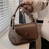 Flap Shoulder Bag PU Leather Clutch Crossbody Purse