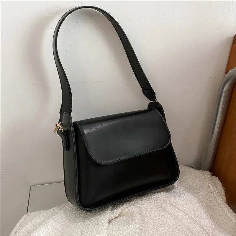 Women's Small Flap Shoulder Bag PU Leather Handbag Clutch Crossbody Purse