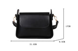 Small Flap Shoulder Bag Solid PU Leather Handbag Clutch Lady Crossbody Purse