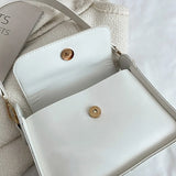 Small Flap Shoulder Bag Solid Pu Leather Handbag Clutch Crossbody Purse