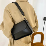 Small Flap Shoulder Bag Solid Pu Leather Handbag Clutch Crossbody Purse