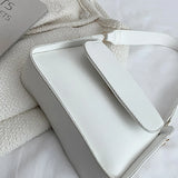 Small Flap Shoulder Bag Solid Pu Leather Handbag Clutch Crossbody Purse