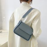Small Flap Shoulder Bag Solid Pu Leather Handbag Clutch Crossbody Purse