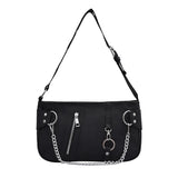 Waterproof Nylon Shoulder Bag for Women with Chains