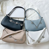 Women Butterfly Chain Shoulder Bag PU Leather All-matching Underarm Bag