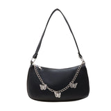 Women Butterfly Chain Shoulder Bag PU Leather All-matching Underarm Bag