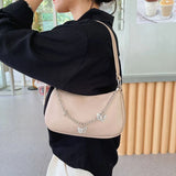 Women Butterfly Chain Shoulder Bag PU Leather All-matching Underarm Bag