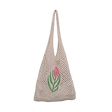 Women Knitted Shoulder Bag Large Capacity Mesh Summer Casual
