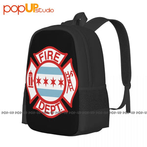Chicago Fire Dept W Flag Backpack 3D Printing School Sport Bag