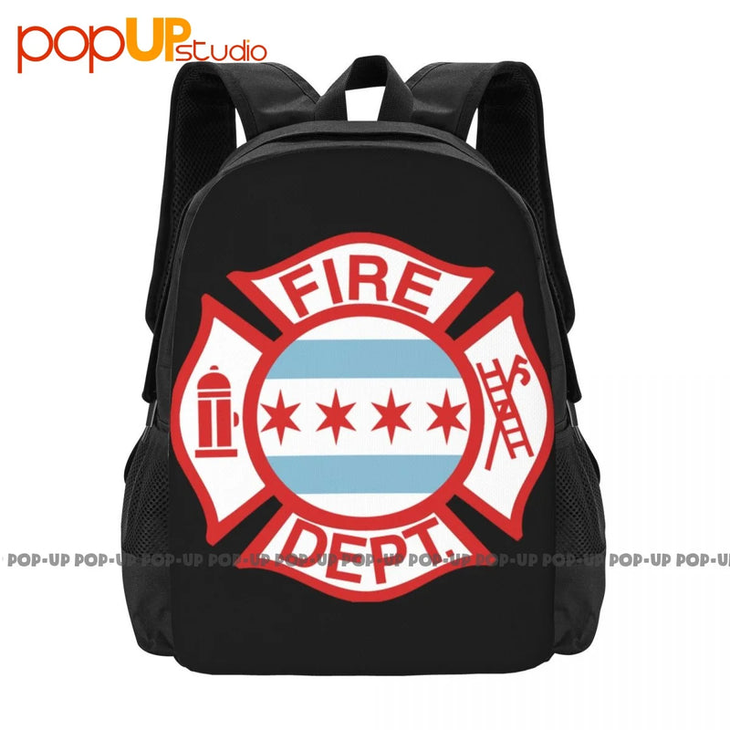 Chicago Fire Dept W Flag Backpack 3D Printing School Sport Bag