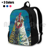 Colorful Hen Art Outdoor Hiking Backpack Riding Climbing Sports Bag