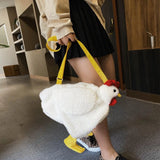 Chicken Purse Crossbody Bag Plush Animal Shoulder Bag Girls Clutch Messenger Bag