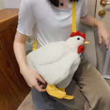 Chicken Purse Crossbody Bag Plush Animal Shoulder Bag Girls Clutch Messenger Bag