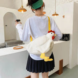 Chicken Purse Crossbody Bag Plush Animal Shoulder Bag Girls Clutch Messenger Bag