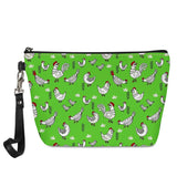 Chicken & Flower Print Makeup Bag - Travel Toiletries Organizer