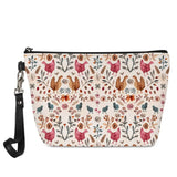 Chicken & Flower Print Makeup Bag - Travel Toiletries Organizer
