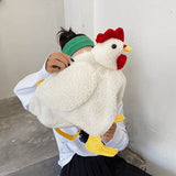 Chicken Shape Crossbody Purse Soft Fleece Shoulder Bag
