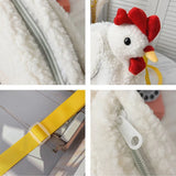 Chicken Shape Crossbody Purse Soft Fleece Shoulder Bag