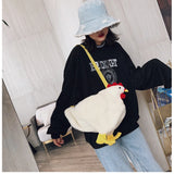 Chicken Shape Crossbody Purse Soft Fleece Shoulder Bag
