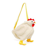 Chicken Shape Crossbody Purse Soft Fleece Shoulder Bag