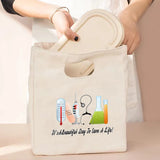 Child Canvas Thermal Lunch Bag Picnic Food Cooler Bags