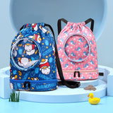 Kids Swimming Backpack Waterproof Cartoon Sports Bag Large Capacity
