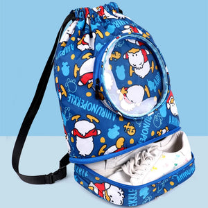 Kids Swimming Backpack Waterproof Cartoon Sports Bag Large Capacity