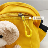 Child Waistbag Bear Banana Bag Small Adjustable Pure Colour Shoulder Chest Bag
