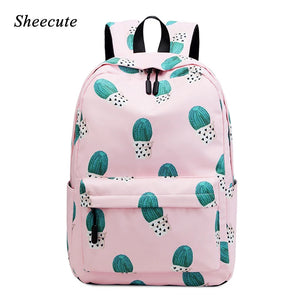 Printed Nylon Kids School Backpack - Large Capacity