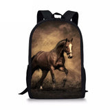 Children Animal Horse School Bag for Teenager Boys Girls Printing Schoolbag