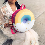 Children Backpack Rainbow Donut School Bag Kindergarten Casual Bookbag
