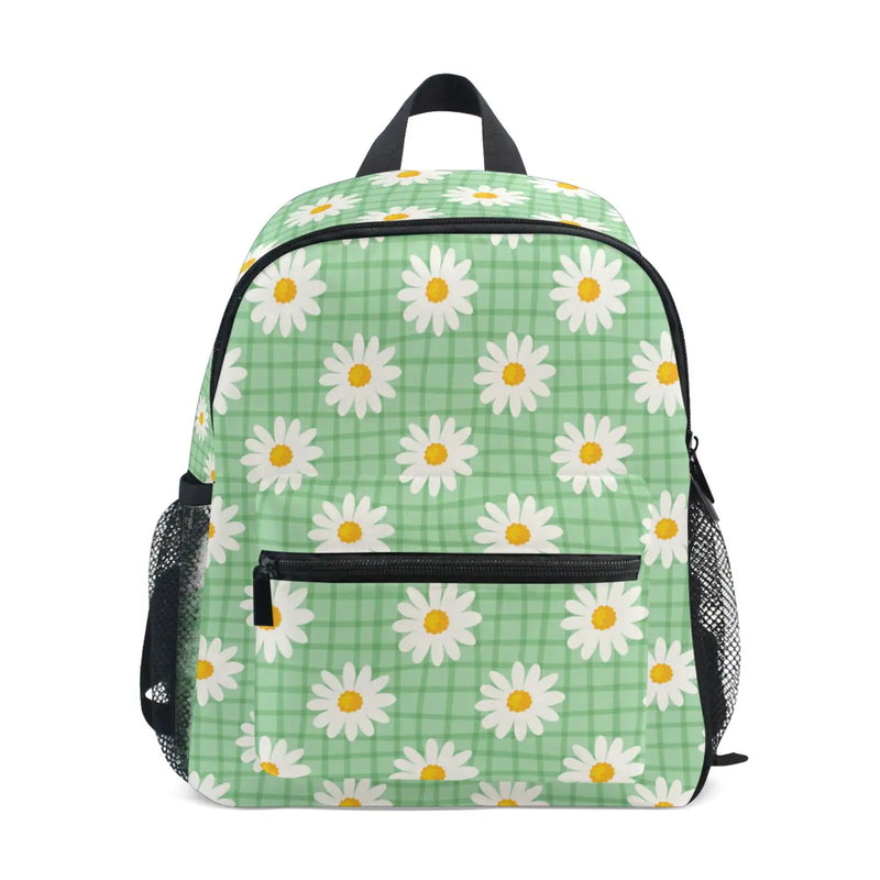 Kids Flower Grid Backpack for Kindergarten School 3-8 Years Old