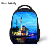 Kids Oil Painting Landscape Print School Backpack for Boys Girls, Age 3-8