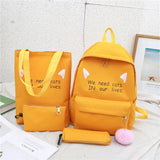 Kids School Backpacks Girls Canvas Shoulder Bags Set