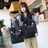 Kids School Backpacks Girls Canvas Shoulder Bags Set