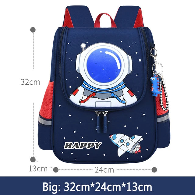 Children Cartoon Backpack Astronaut Printing School Bag Kids Lightweight Bookbag