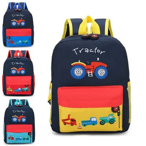 Kids Cartoon Car World Backpack Lightweight School Bag Waterproof Bookbag