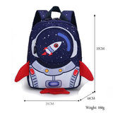 Children Cartoon Rocket Backpack Kindergarten Anti-lost Schoolbag