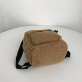 Kids Plush Solid Backpack Shoulder Bag Rucksack