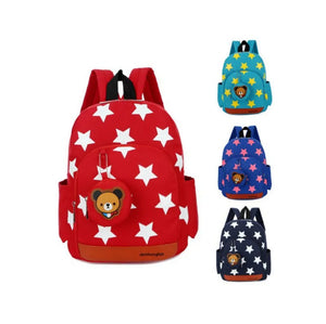 Children Character Backpack Rucksack School Bag Star Pattern Zipper Kid Book Bag