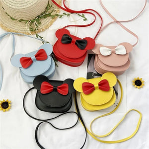 Kids Crossbody Shoulder Bag Cartoon Mini Leather Package Lovely Bowknot Gift