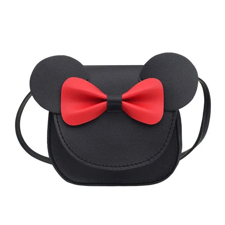 Kids Crossbody Shoulder Bag Cartoon Mini Leather Package Lovely Bowknot Gift