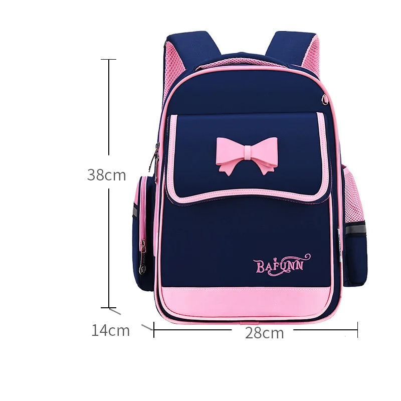 Girls Orthopedic Backpack Princess School Bag Bow Schoolbag Kids Satchel Mochila