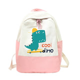 Kids Dino Backpack Canvas Anime Laptop Bag Boys Girls School Shoulder
