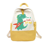Kids Dino Backpack Canvas Anime Laptop Bag Boys Girls School Shoulder