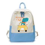 Kids Dino Backpack Canvas Anime Laptop Bag Boys Girls School Shoulder