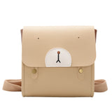 Cartoon Bear Printed Kids Backpack PU Leather School Bag