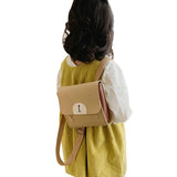 Cartoon Bear Printed Kids Backpack PU Leather School Bag