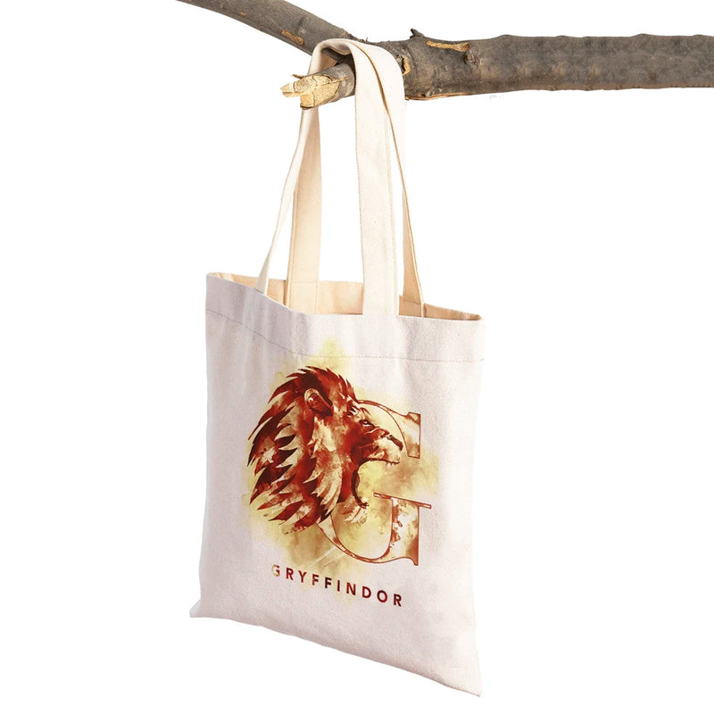 Kids Eco Canvas Tote Bag Cartoon Animal Lady Shopper Shoulder Bag